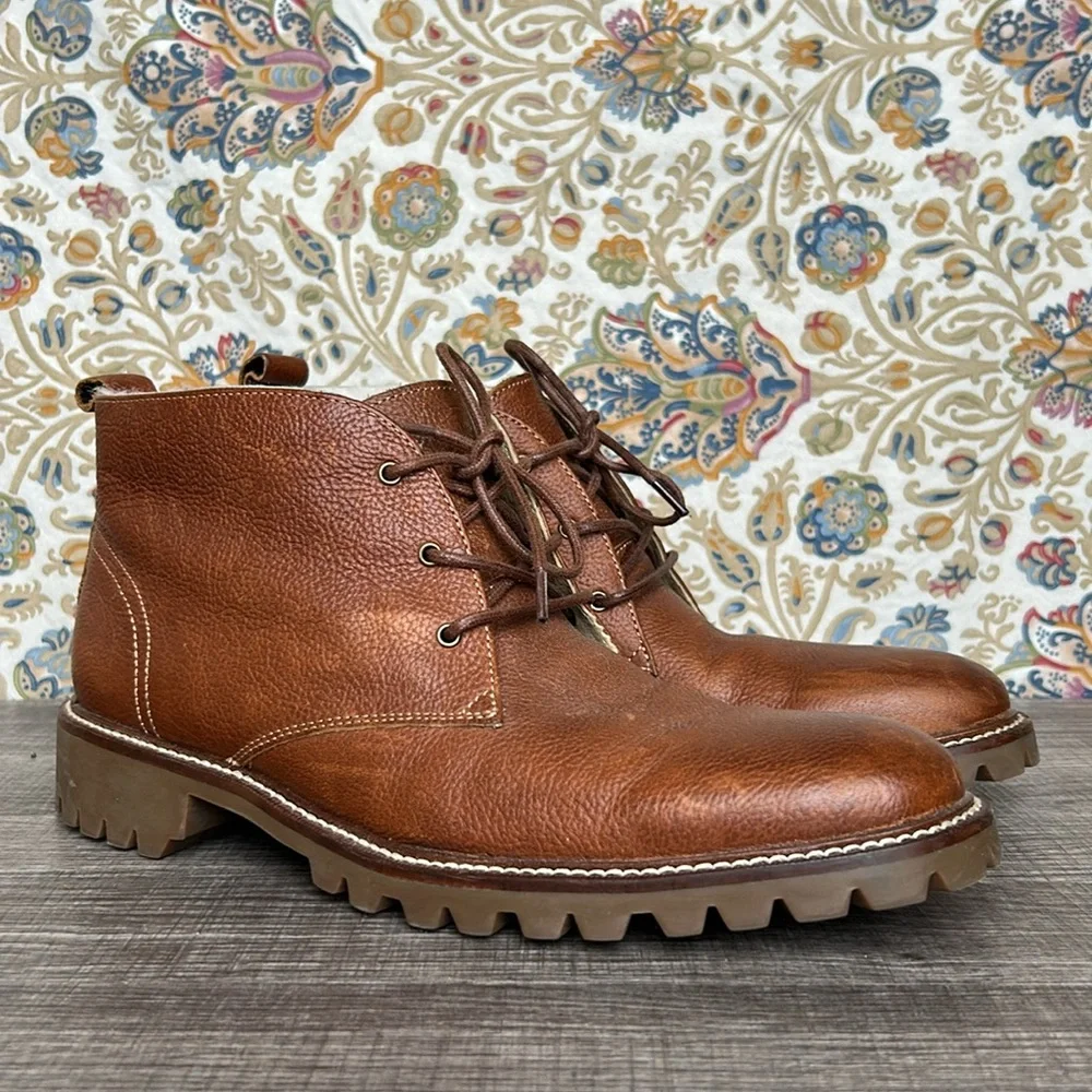 Banana‎ Republic Roderick Ortholite Leather Shearling-Lined Chukka Boots Brown 8